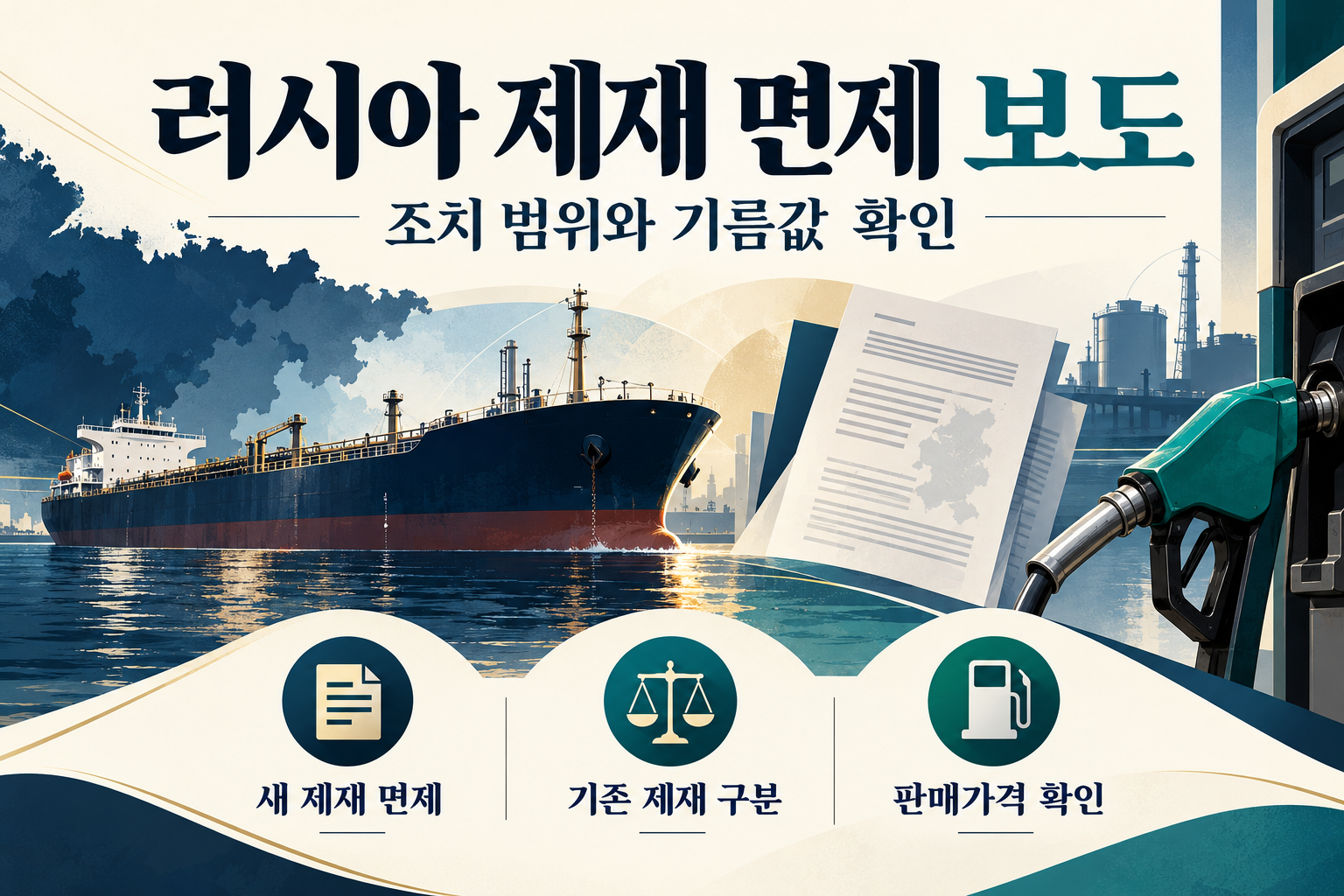 러시아 제재 면제 보도 - 실제 조치 범위와 국제유가·국내 기름값 확인