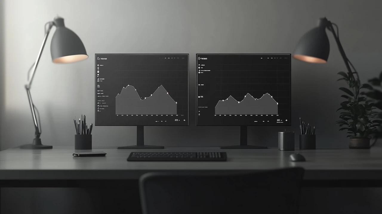 2025년 QV 액티브 ETF와 QQQ 패시브 ETF 수익률을 비교한 그래프가 선명하게 표현되어 있으며, 주식 투자, 운용 방식 비교, ETF 성과 차이, 금융분석, 투자 전략 키워드가 조화롭게 반영됨