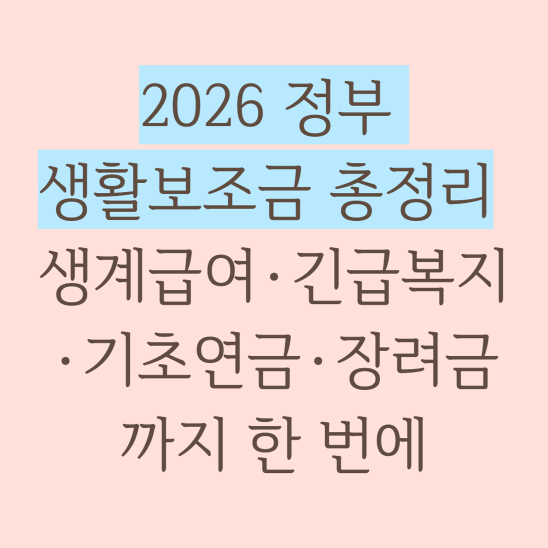 2026 정부 생활보조금 총정리