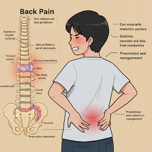 만성 허리 통증으로 아파하는 모습의 이미지
