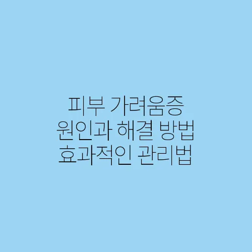 피부 가려움증 원인과 해결 방법 효과적인 관리법