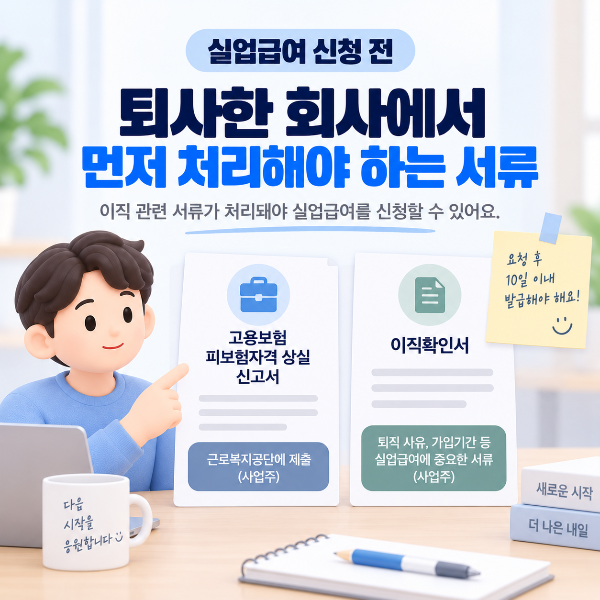 실업급여 신청 전 상실신고와 이직확인서 확인