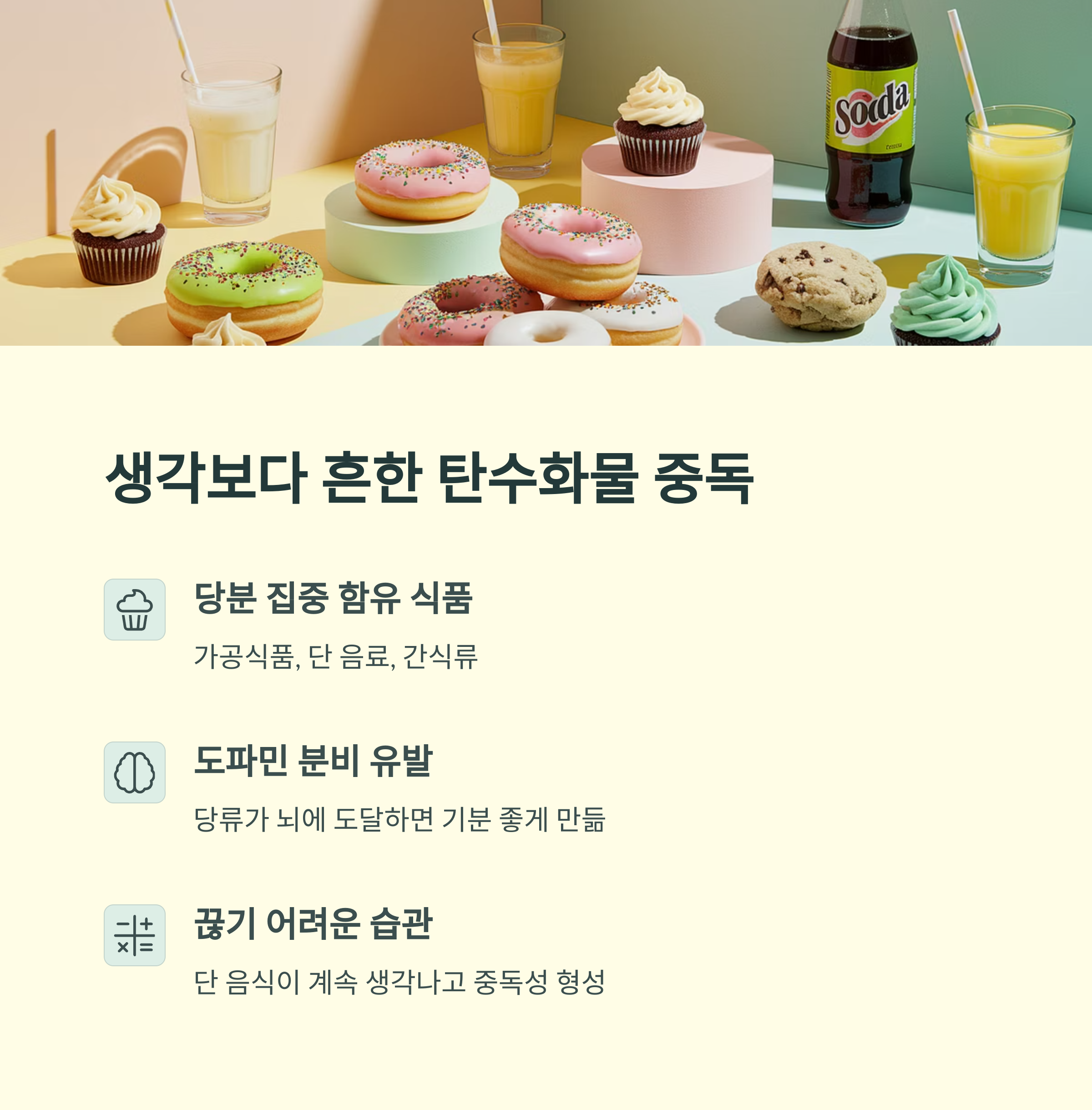 임신 준비 식습관 – 당분 중독 유발 식품 종류