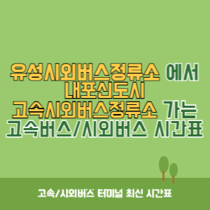 유성시외버스정류소에서 내포신도시고속시외버스정류소 가는 시외버스 시간표 최신정보