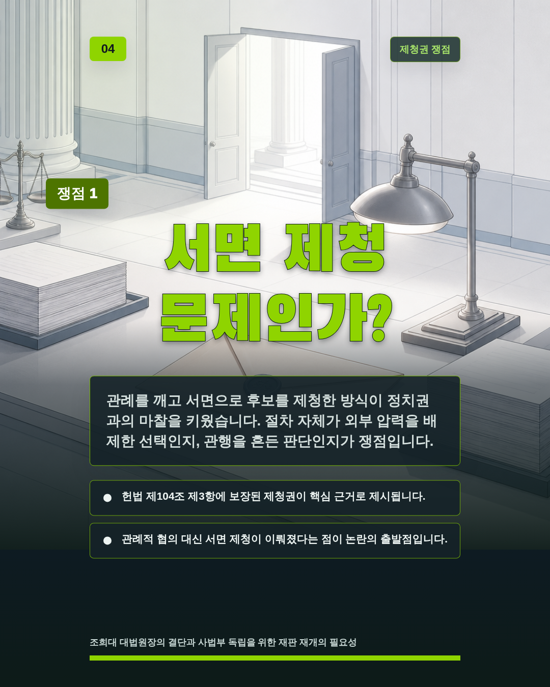 서면 제청 문제인가?