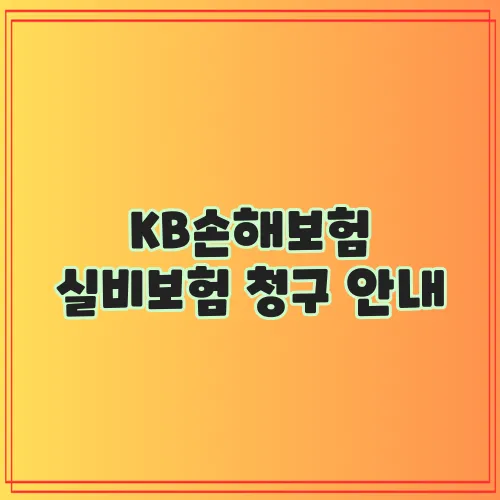 KB손해보험 실비보험 청구 안내