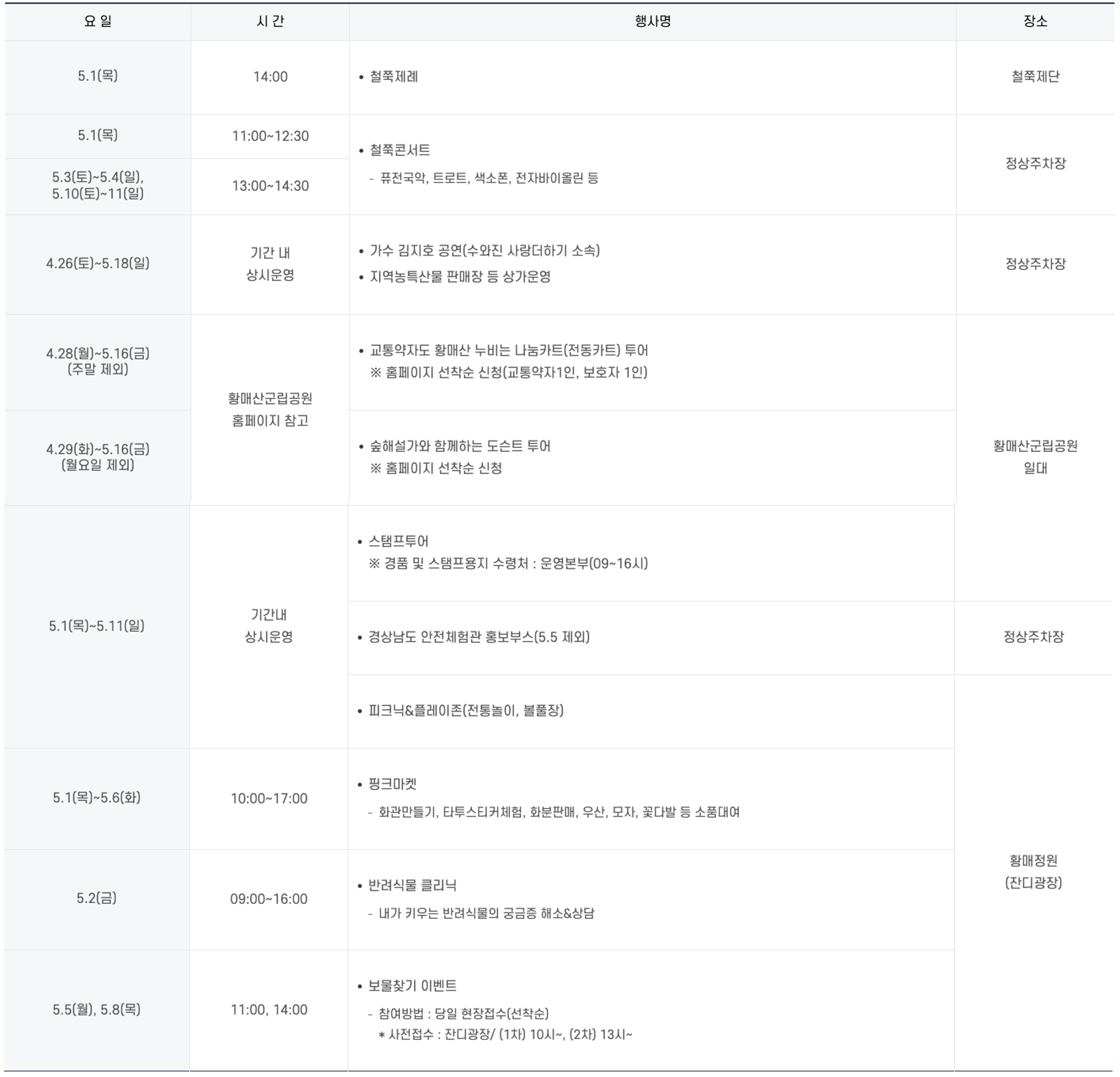 2025년 황매산 철쭉축제, 황매산 철쭉축제 날짜, 황매산 철쭉축제기간