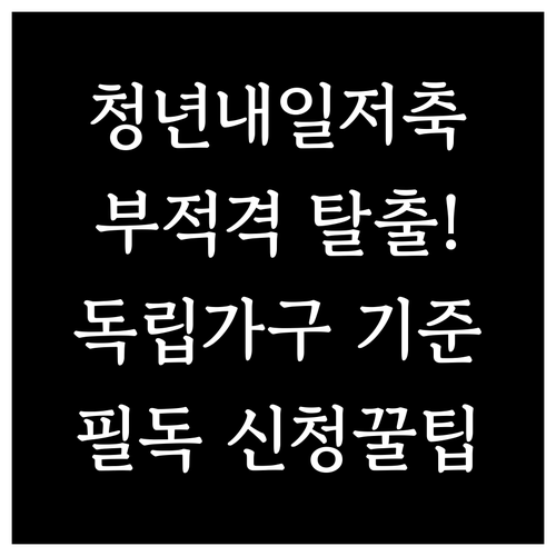 부적격 피하는 청년내일저축계좌 독립가..