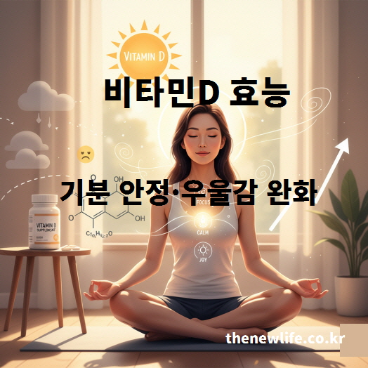 비타민D 효능 &ndash; 세로토닌 합성과 기분 안정, 우울감 완화를 상징하는 명상 장면