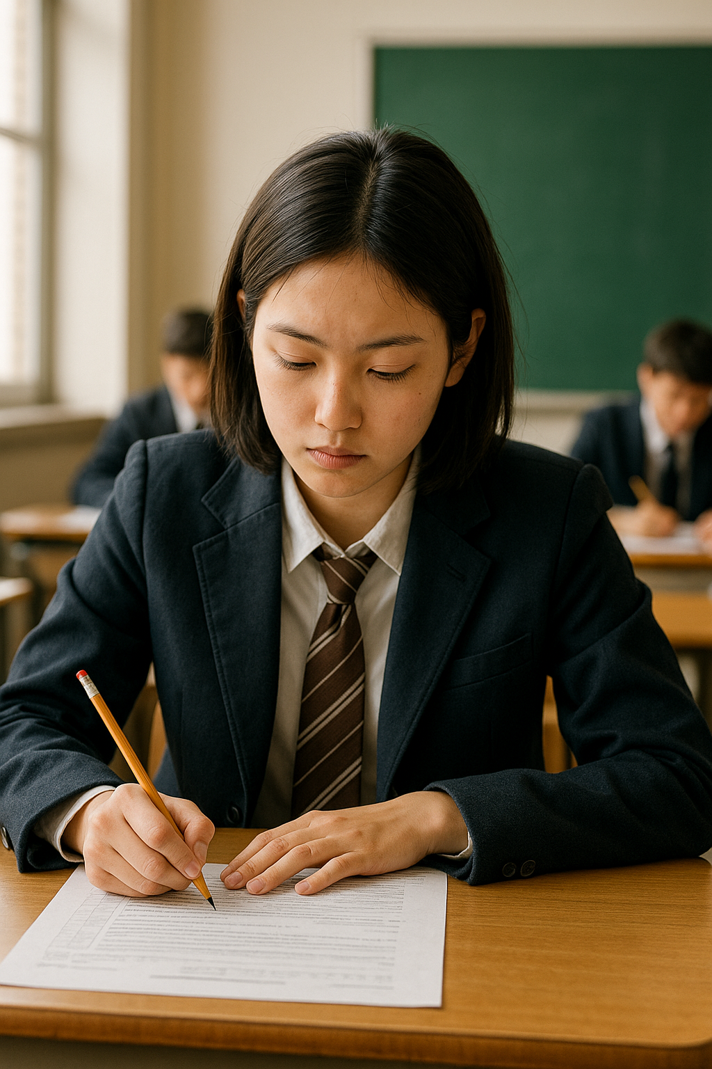 수학능력시험 보는 학생