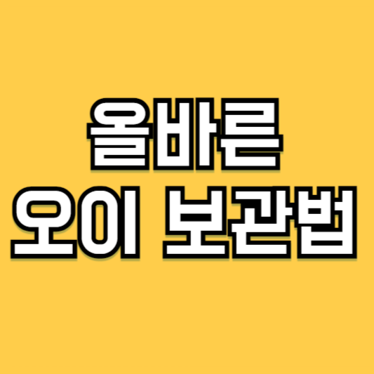 오이 보관법 상온 냉장 냉동 보관법