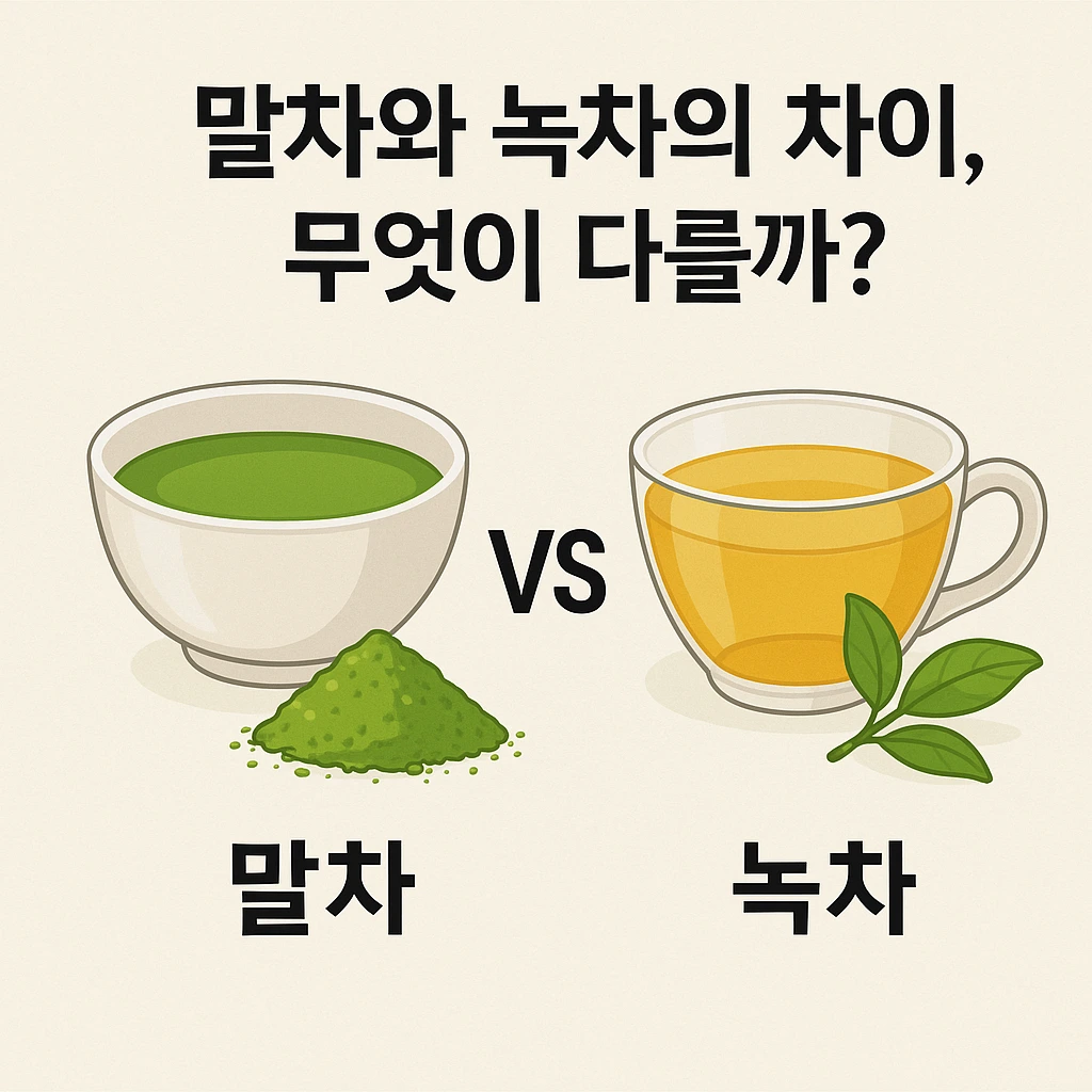말차와 녹차 차이 비교 그림