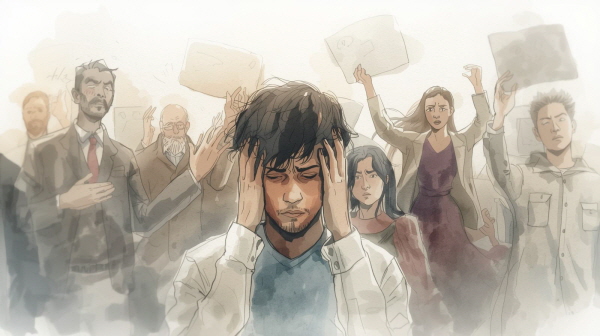 ISTJ의 강박은 본래 좋은 의도, 책임감에서 출발합니다. 그러나 그것이 통제가 되고, 그 통제가 더 큰 불안을 낳는다면, 우리는 멈추어야 합니다에 관한 그림
