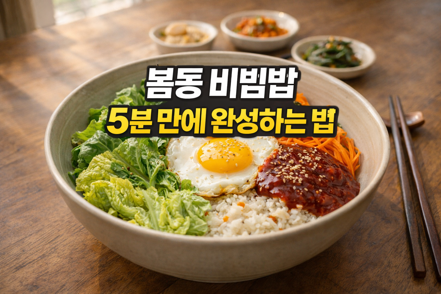 봄동 비빔밥 5분 만에 완성하는 법