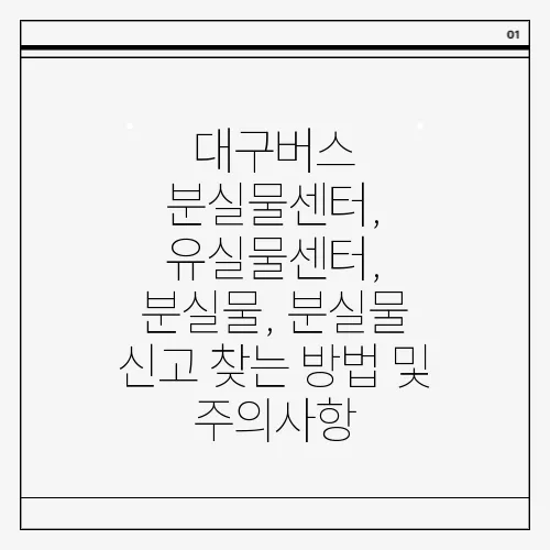 대구버스 분실물센터, 유실물센터, 분실물, 분실물 신고 찾는 방법 및 주의사항