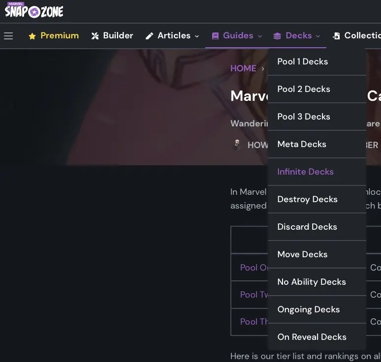 마블 스냅 사이트