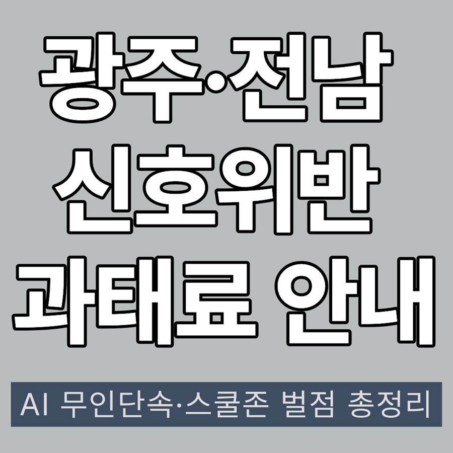 광주·전남 신호위반 과태료 안내|AI 단속·스쿨존 벌점 총정리