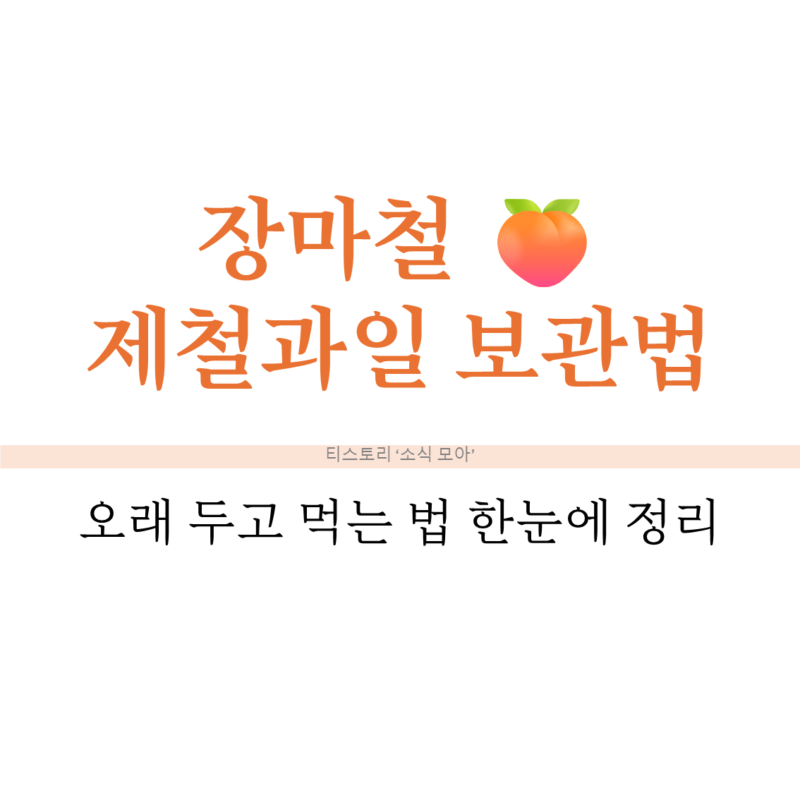장마철 제철과일 보관법, 오래 두고 먹는 법 한눈에 정리