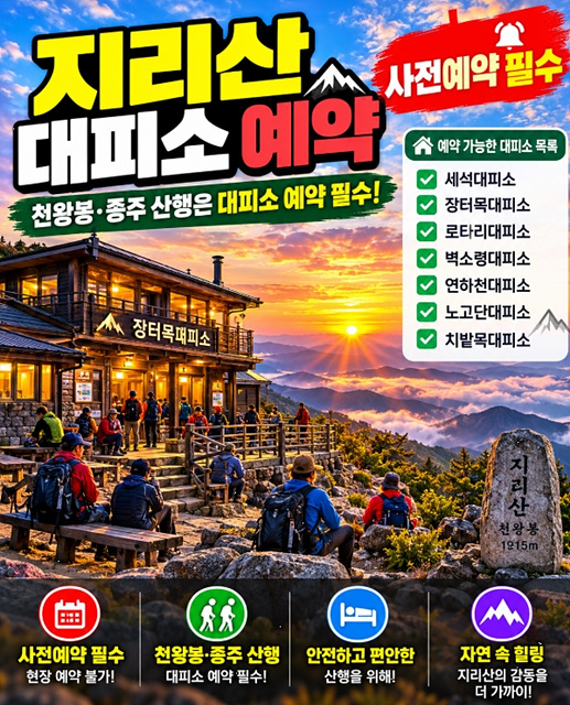 지리산 국립공원 예약 총정리 대피소&middot;야영장&middot;노고단&middot;생태탐방원 예약방법과 공식 사이트