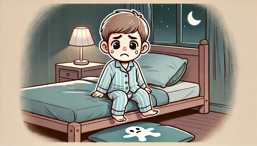 이불에-오줌을-싸고-울고있는-아이