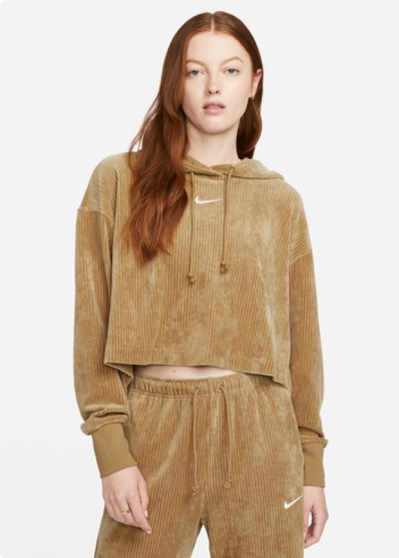 나이키 여성트레이닝세트 코듀로이 벨루어 크롭 풀오버 후디 와이드 팬츠 벨벳 바지 DQ5928-258 DQ5922-258