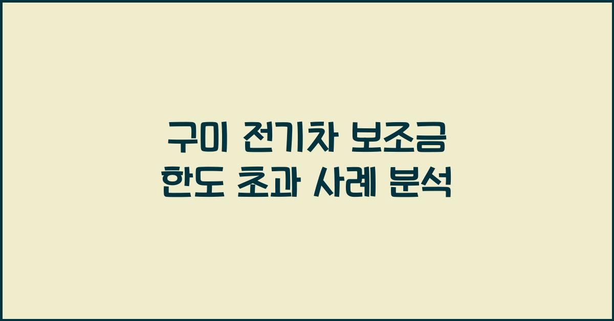 구미 전기차 보조금 한도 초과 경우