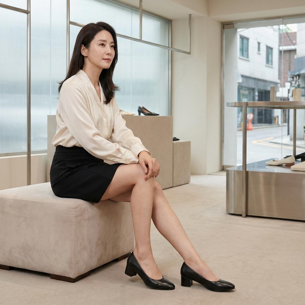 4060 세안 캡슐 옷장을 완성하는 기본 블랙 구두 활용법