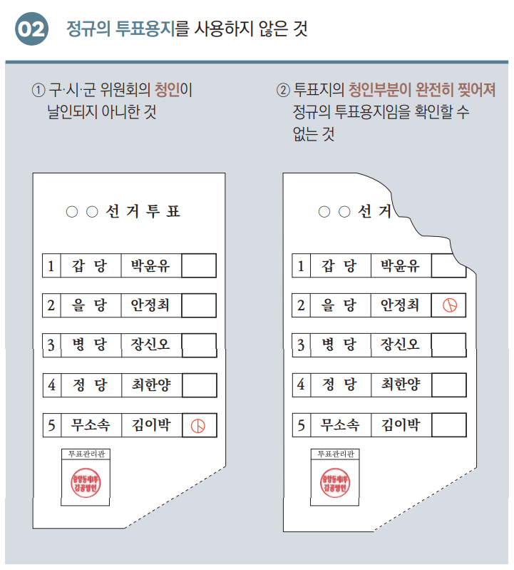 유효&middot;무효투표 예시