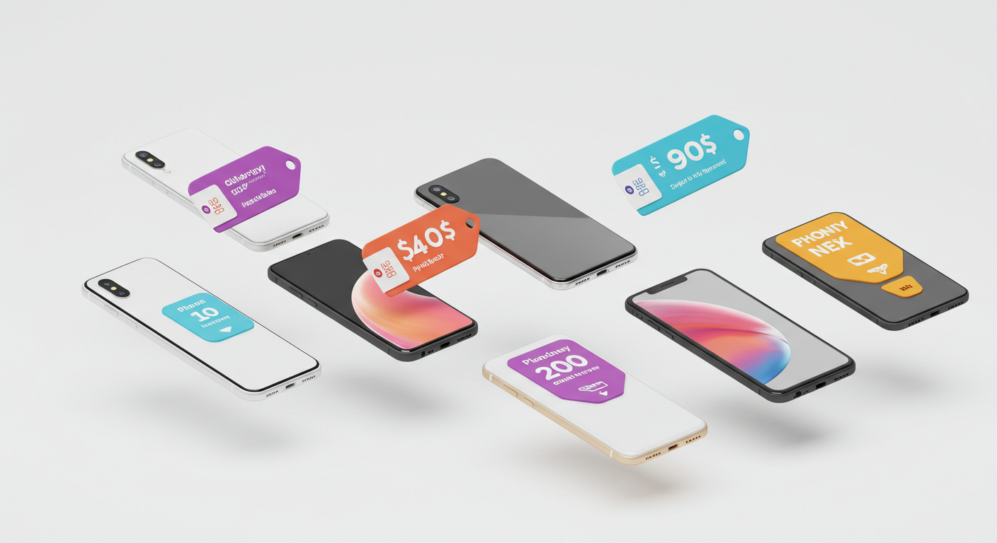 다양한 스마트폰 시세를 나타낸 이미지