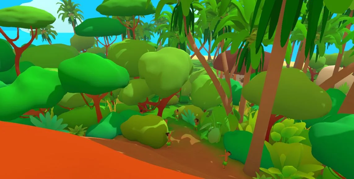 파인애플-온-피자-게임-속-부족과-나무는-불에-타는-중...2