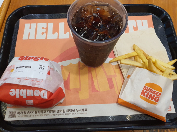 버거킹 크리스퍼 마늘 치킨 햄버거 세트