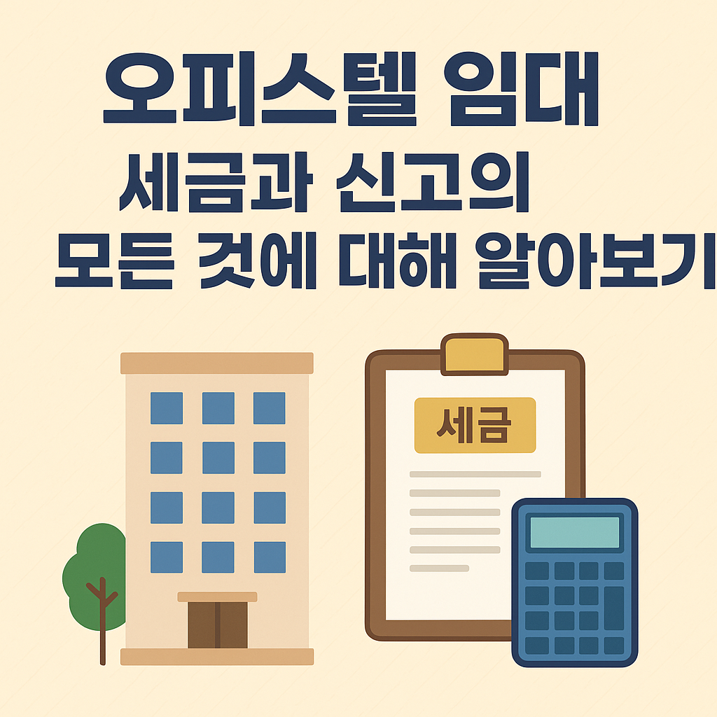 오피스텔 임대, 세금과 신고의 모든 것