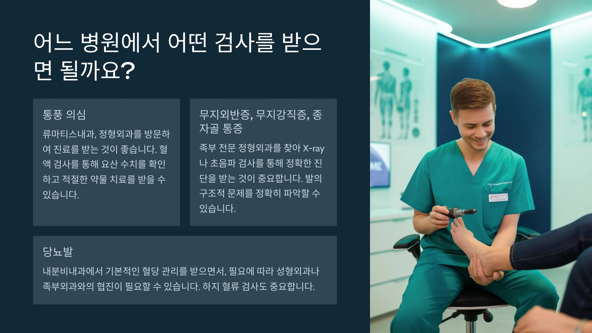 어떤 병원에서 어떤 검사를 받을지에 대한 안내