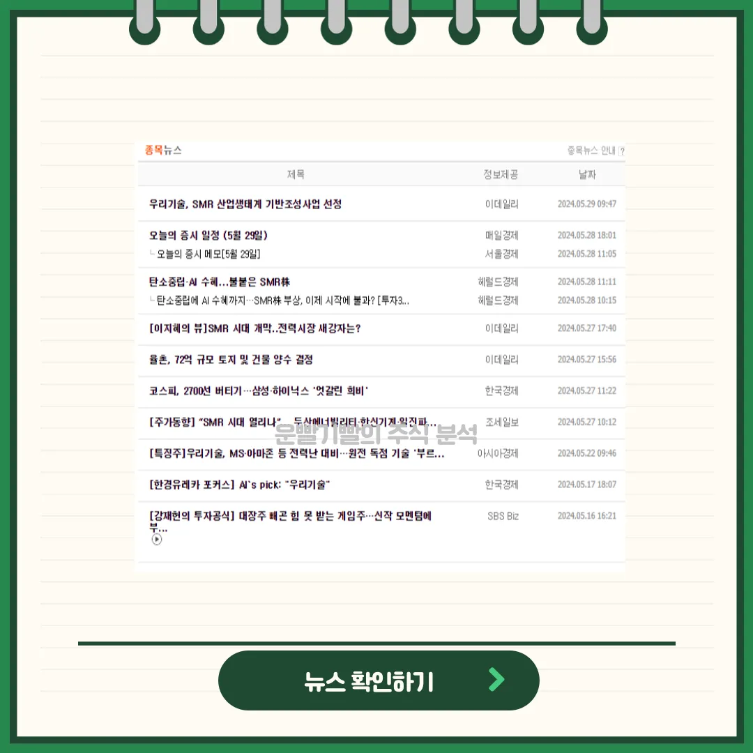 우리기술 뉴스