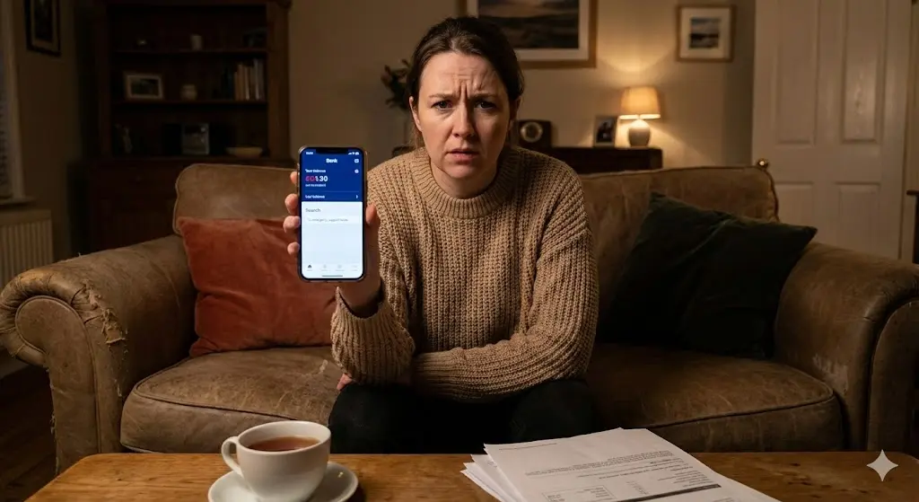 2026년 긴급생계지원금 입금 확인 및 통장 잔액 조회하는 모습