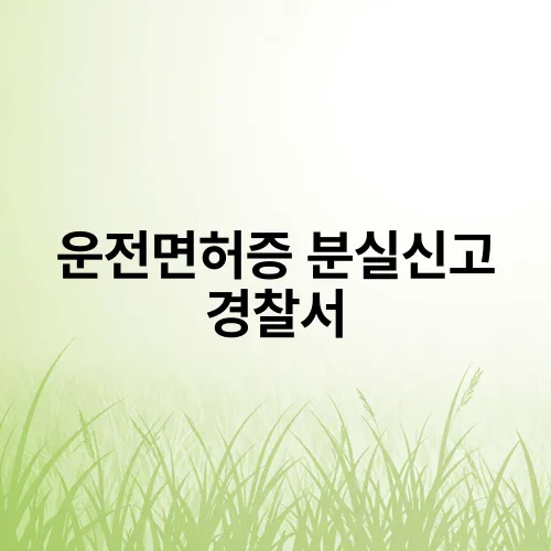 운전면허증 분실신고 경찰서