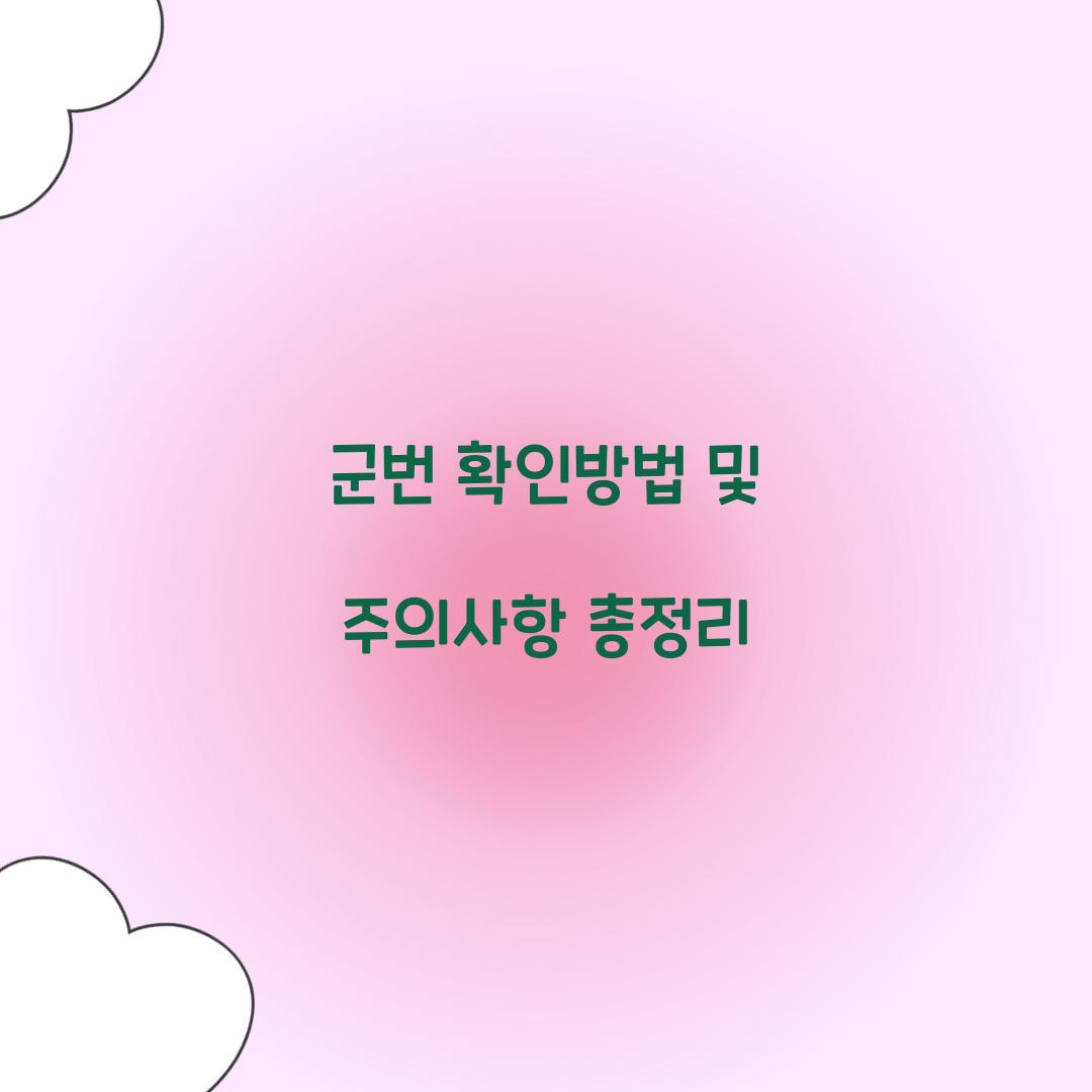 군번 확인방법