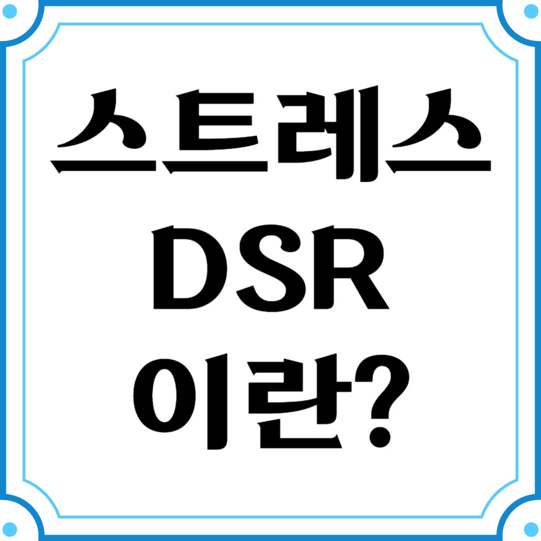 스트레스 DSR 기본 개념 완벽 이해하기