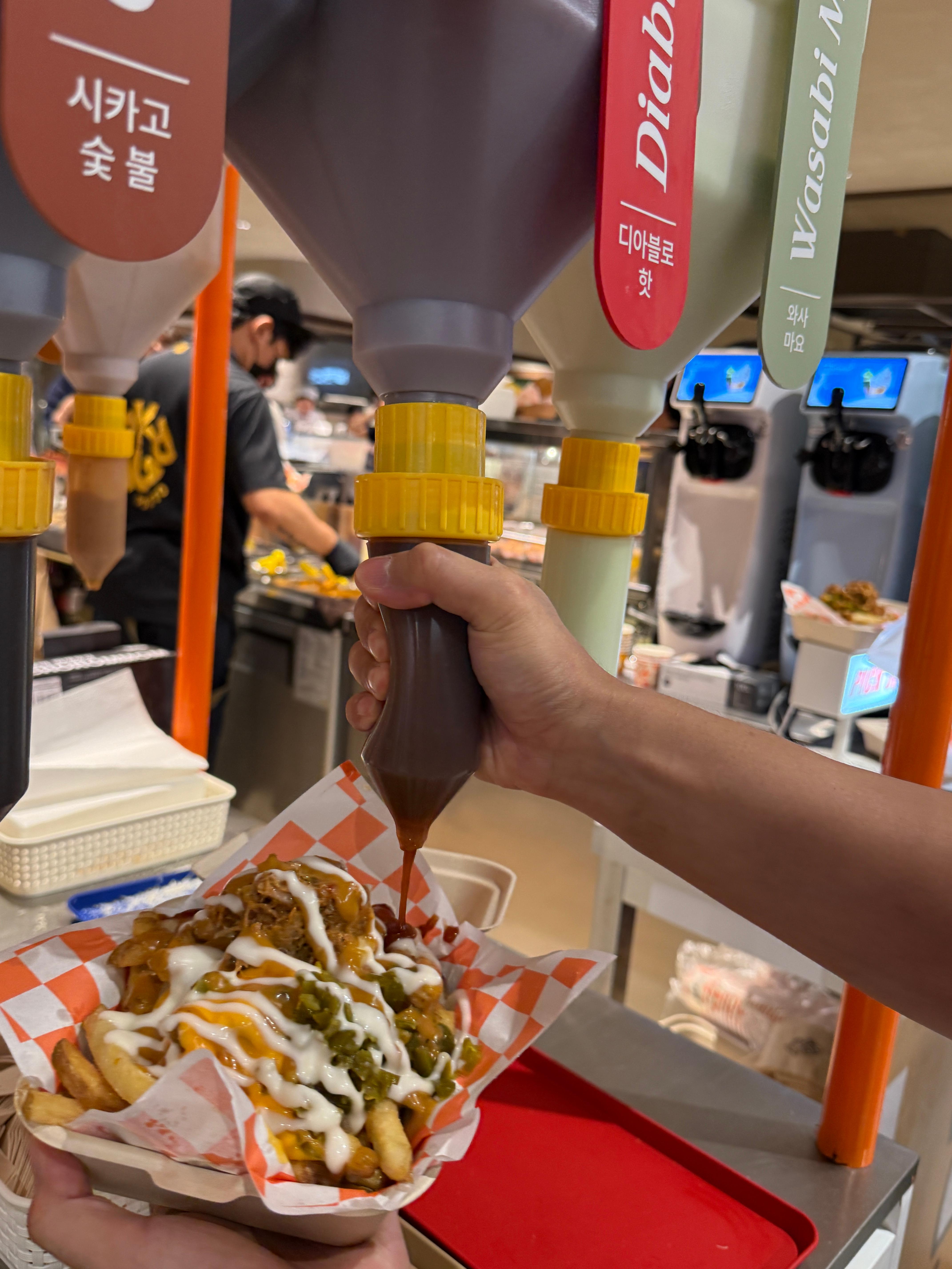 앵그리포테이토 내돈내산 후기 현대백화점 중동점 팝업 꿀조합 치폴레 폴드포크