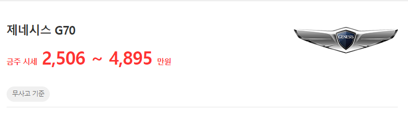 G70 중고차 가격