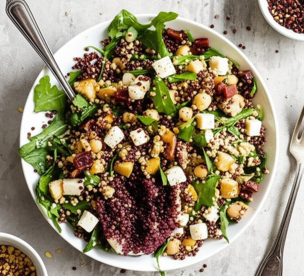 퀴노아 병아리콩 버섯 샐러드