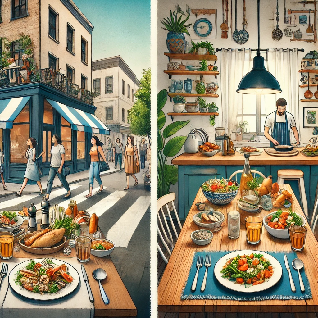 외식과 집밥 차이점 사진