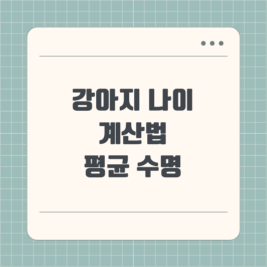 강아지 나이 계산법 및 평균 수명, 사람나이