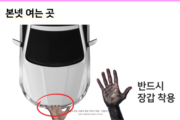 자동차-본넷-열-때는-장갑을-껴야-손이-깨끗하다