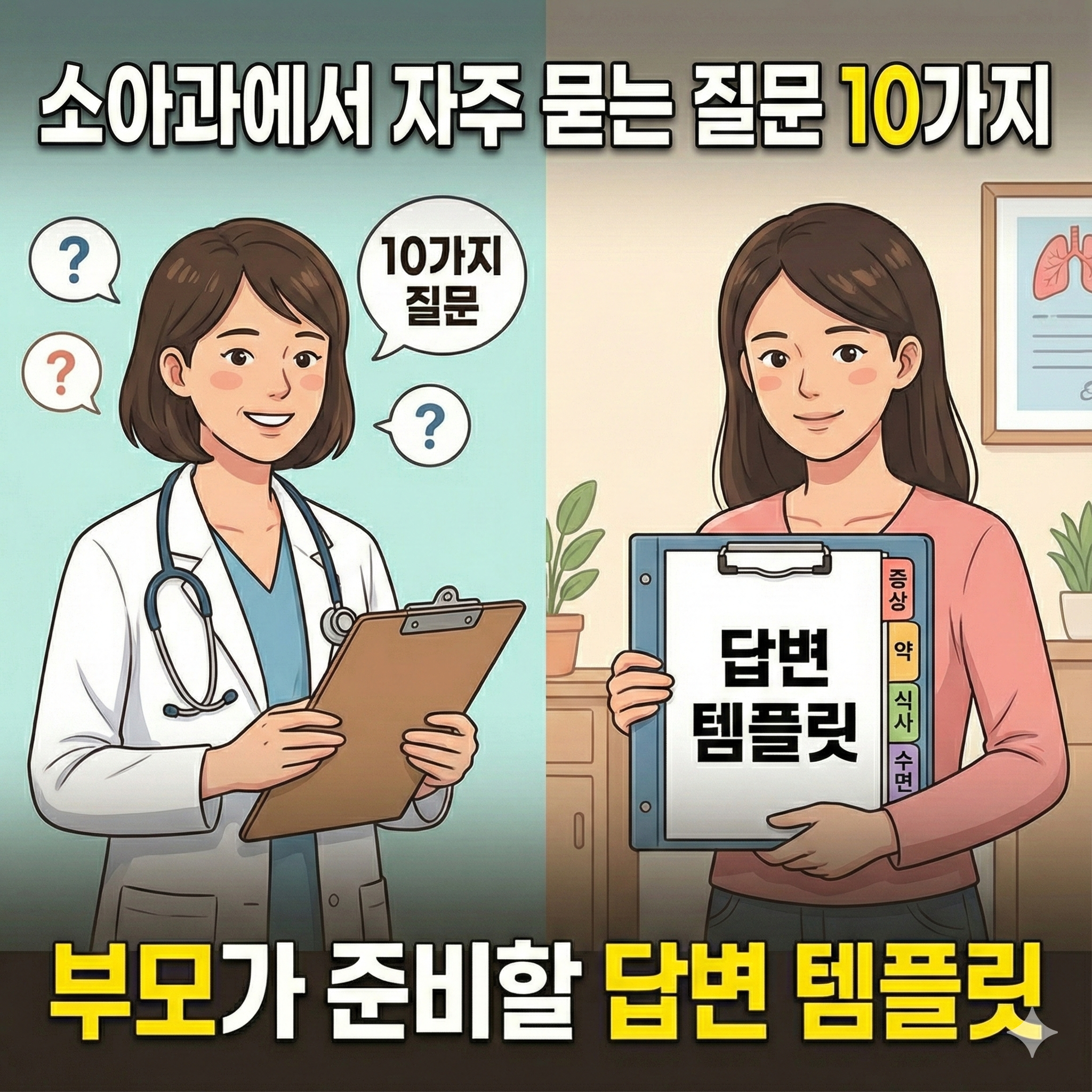소아과에서 자주 묻는 질문 10가지와, 부모가 준비할 답변 템플릿