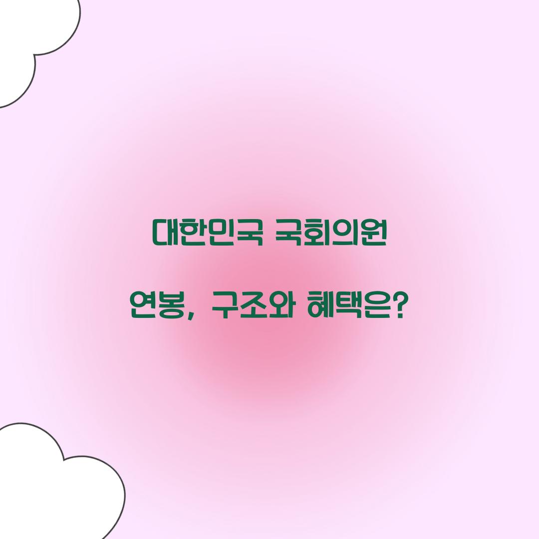 대한민국 국회의원 연봉