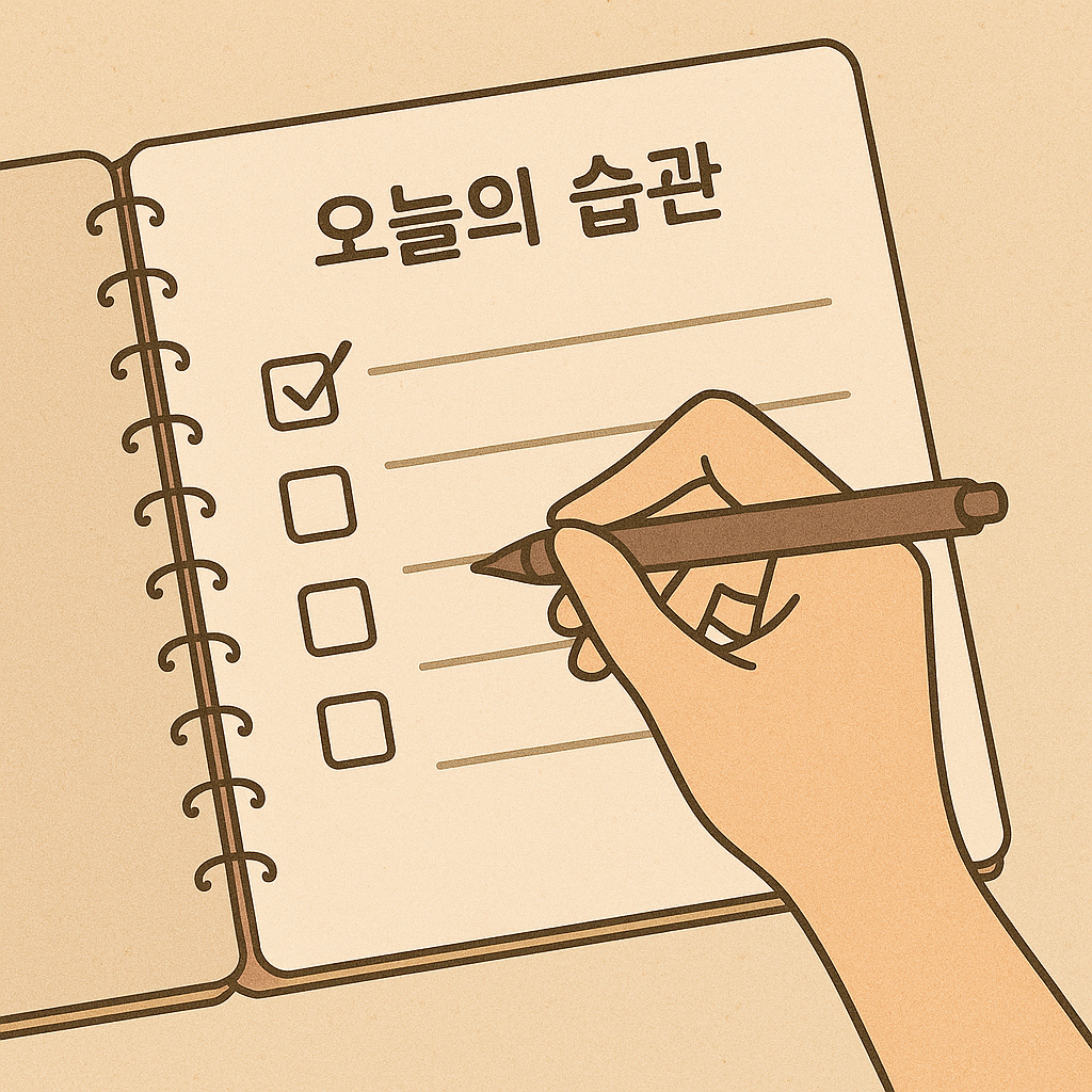 오늘의 습관 체크 리스트 이미지