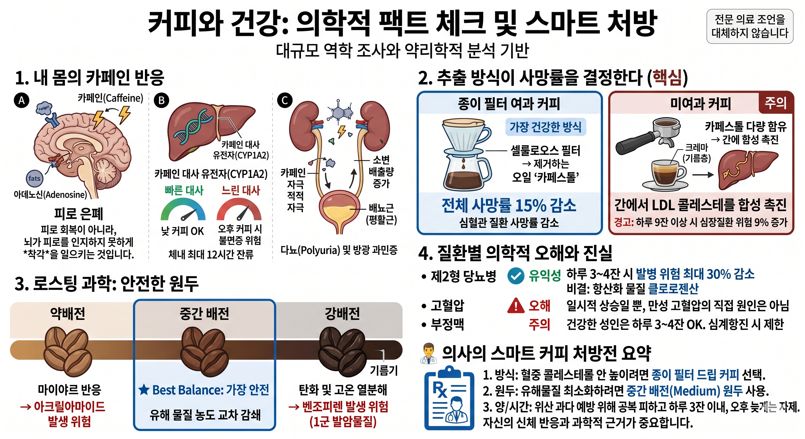 커피와 건강 관련 인포그래픽