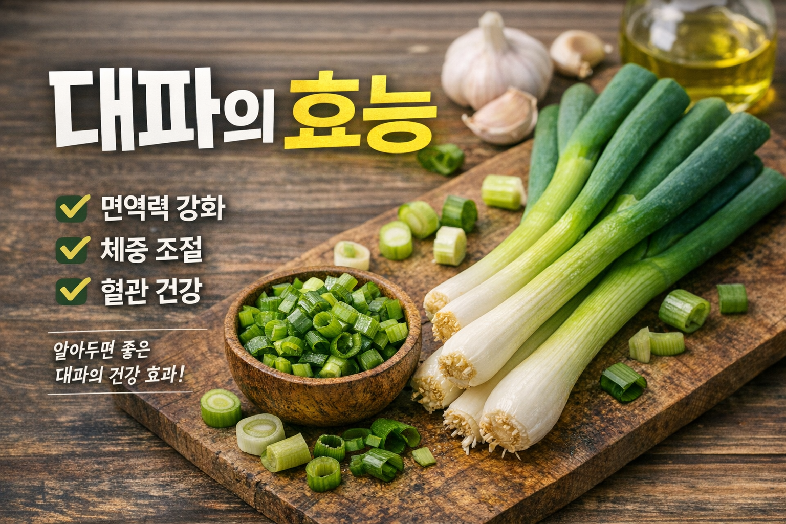 대파의 효능 7가지: 면역&middot;혈관&middot;소화까지, 매일 먹어도 될까?
