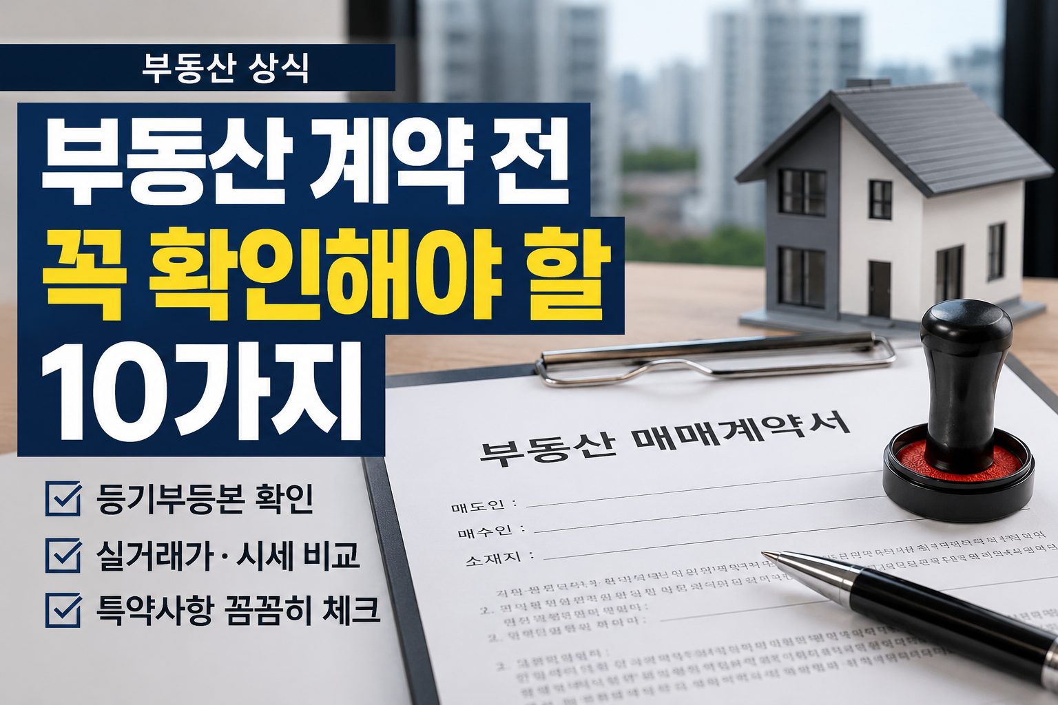 부동산 매매계약 전 반드시 확인해야 할 10가지